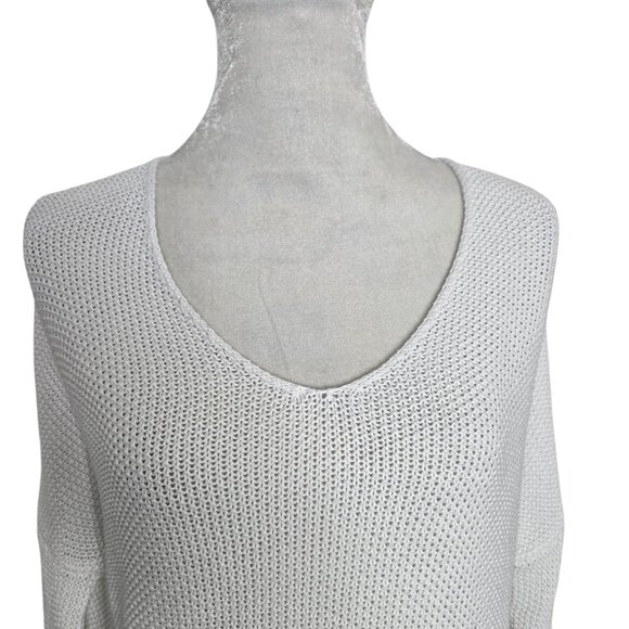 Lucky Brand White Knit Long Sleeve Shirt Size Medium - Picture 5 of 6